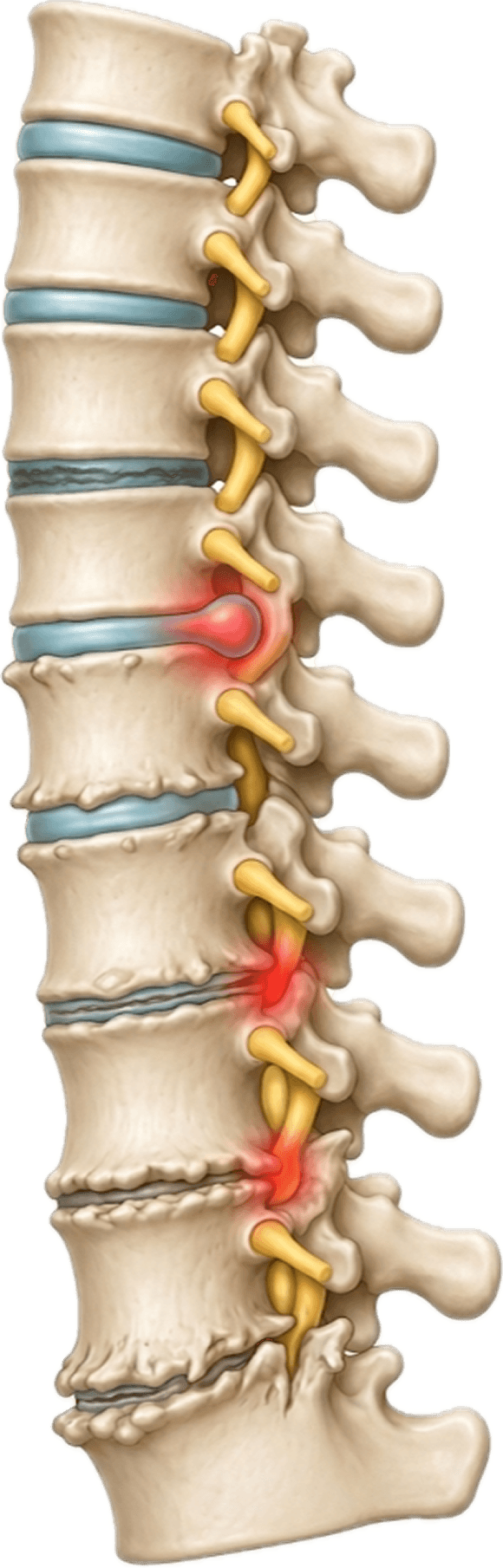 Cervical spine diagram showing degeneration grades